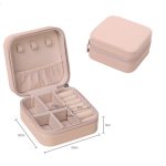 Šperkovnica na prívesky, prstene, náramky, retiazky, prenosná, ružová