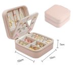 Šperkovnica na prívesky, prstene, náramky, retiazky, prenosná, ružová