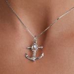 Strieborný náhrdelník s príveskom kotva