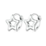 Strieborné náušnice, hviezda