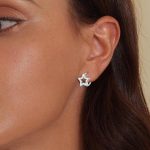 Strieborné náušnice, hviezda