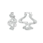 Strieborné náušnice, abstraktný twist