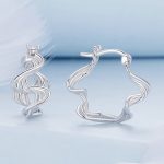 Strieborné náušnice, abstraktný twist