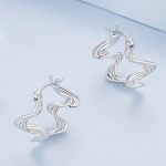 Strieborné náušnice, abstraktný twist