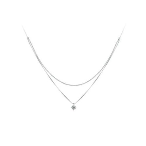 Strieborný náhrdelník, trojitý, s príveskom