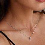 Strieborný náhrdelník, trojitý, s príveskom