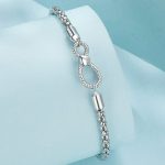 Strieborný náramok so symbolom nekonečna, 17 cm