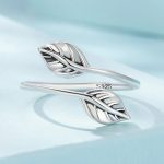 Strieborný prsteň, s listami