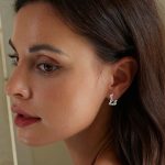 Strieborné náušnice, srdce s hadom