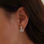 Strieborné náušnice, srdce s hadom