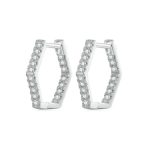 Strieborné náušnice, šesťhran