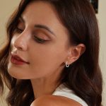 Strieborné náušnice, šesťhran