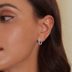 Strieborné náušnice, šesťhran