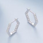 Strieborné náušnice, šesťhran