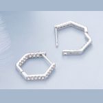 Strieborné náušnice, šesťhran