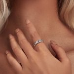 Strieborný prsteň, fialový kvietok, veľkosť 7