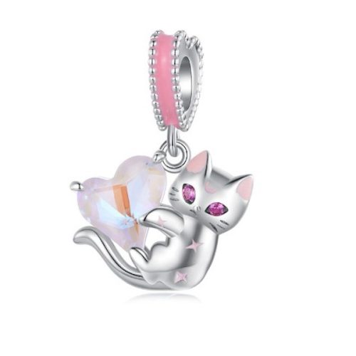 Strieborné kúzlo, mačka so srdcom