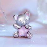 Strieborné kúzlo, medvedík s hviezdou