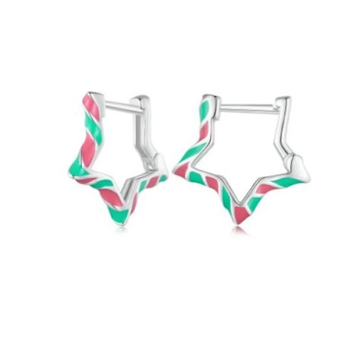 Strieborné náušnice, vianočná hviezda