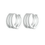 Strieborné náušnice, trojité