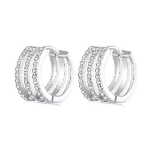 Ezüst fülbevaló, tripla karika