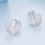 Ezüst fülbevaló, tripla karika