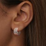 Strieborné náušnice, trojité