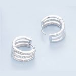 Strieborné náušnice, trojité