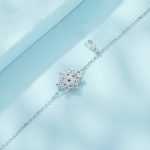 Strieborný náramok, kvetinový