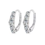 Ezüst fülbevaló, moissanit