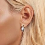 Ezüst fülbevaló, minimalista