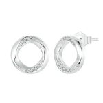 Strieborné náušnice, abstraktné