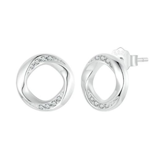 Strieborné náušnice, abstraktné