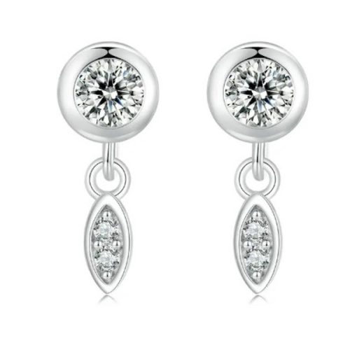 Strieborné náušnice, prívesok