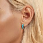 Strieborné náušnice, vlnité