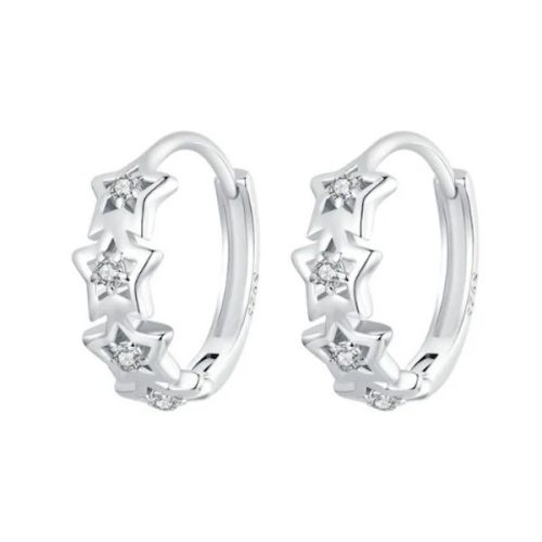 Strieborné náušnice, hviezda