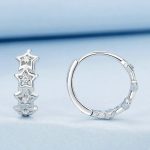 Strieborné náušnice, hviezda