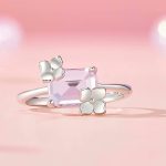 Ezüst gyűrű áttetsző üveggel, 7-es méret