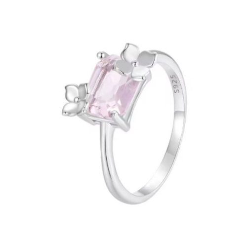 Ezüst gyűrű áttetsző üveggel, 8-as méret