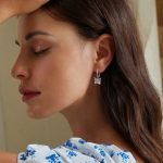 Strieborné náušnice, motýľ