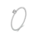 Strieborný prsteň s moissanitom, veľkosť 8