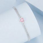 Strieborný náramok so srdiečkom