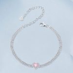 Strieborný náramok so srdiečkom