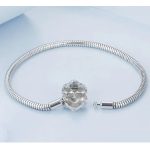 Strieborný náramok s mesačným kameňom, 19 cm