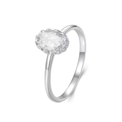 Ezüst gyűrű cirkóniummal és moissanittal, 7-es méret