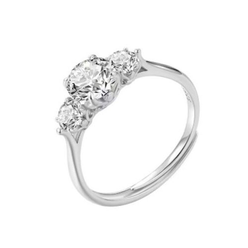 Ezüst gyűrű moissanitkristállyal