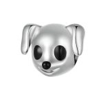 Ezüst charm, kutyafej