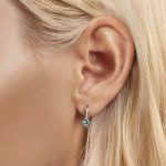 Strieborné náušnice, hviezda