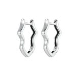 Strieborné náušnice, vlnité