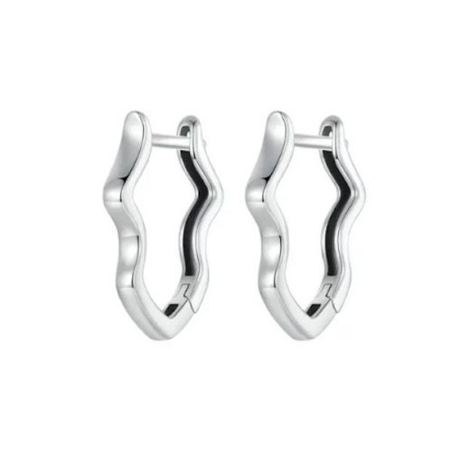 Strieborné náušnice, vlnité